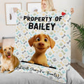 Personalizado lindo hueso de la pata del perro de dibujos animados en 3D de diseño suave manta con el nombre de decoración del hogar regalo de cumpleaños para el dueño del perro