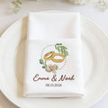 Servilleta Personalizada Bordada 100% Algodón con Nombre y Fecha Decoración de Mesa Regalo de Novia para Ducha Nupcial