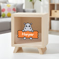 Hucha de madera personalizada con nombre de animal hucha transparente regalo de cumpleaños para niños