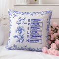 Personalizado Dios Dice Yo Soy Toile De Jouy Nacimiento Flor Suave Arrojar Funda de almohada con Biblia Nombre Decoración del Hogar Cumpleaños Regalo para Cristianos Amigos
