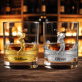 Personalizado Golf Swing Nombre del personaje 10 oz Rock Old Fashioned Whisky Glass Día del Padre Regalo de cumpleaños para el hombre amante del golf