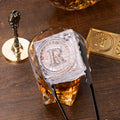 Personalizado grabado Monograma Whisky Cubo de Hielo Molde Bandeja con Sello y Tong Bar Accesorio Fiesta Cumpleaños Aniversario Regalo para Bartender Hombres