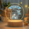 Lindo Oso Personalizado con Inicial LED Luz de Noche con Nombre y Base de Madera Decoración de Habitación de Bebé Regalo de Cumpleaños para Recién Nacidos