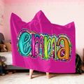 Personalizado Multicolor Paisley Letra Suave Manta con capucha con nombre Decoración del hogar Cumpleaños Navidad Regalo para Niños Familia