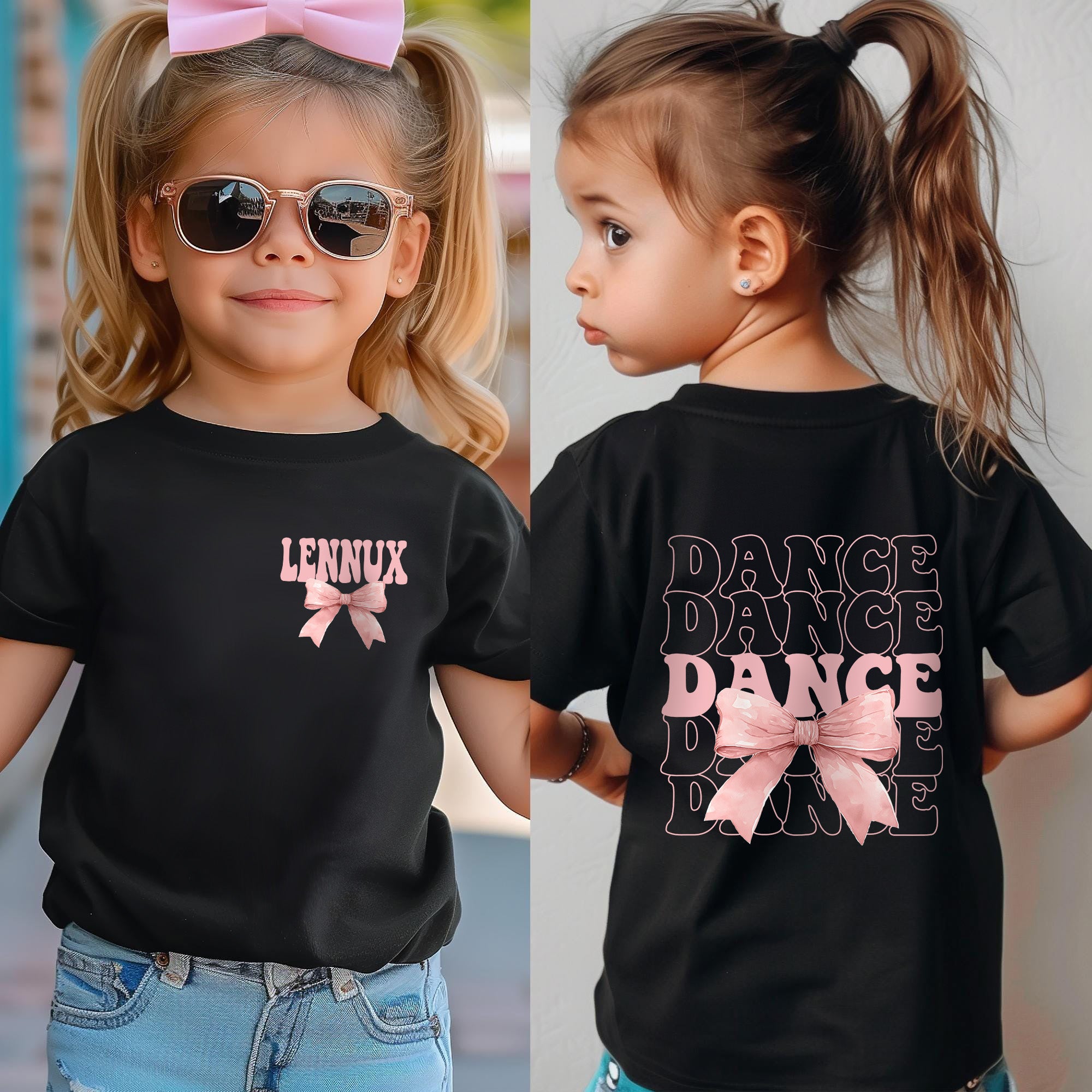 Coqueta de Danza Personalizada Lazo Niño Adulto Camiseta Sudadera Sudadera con Capucha con Nombre Cumpleaños Clase de Baile Equipo Regalo para Amantes de la Danza Bailarines
