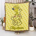 Leopardo de cola larga personalizado Marsupilami Manta suave con nombre Regalo de Navidad Cumpleaños para hijo Hija Niño | Callie × Marsupilami