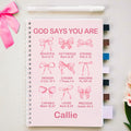 Cuaderno de espiral A5 personalizado God Say You Are Beautiful Victorious con nombre Regalo de bautizo para cristiano