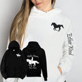 Personalizada Multicolor Caballo Patrón de equitación Camiseta Sudadera Sudadera con capucha con nombre Regalo de cumpleaños para los amantes del caballo