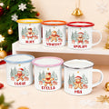 Taza esmaltada personalizada con nombre del simpático hombre de jengibre 12 oz Cacao Uso diario Regalo de Navidad para niños Familia
