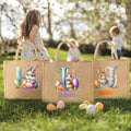 Conejito de Pascua personalizado Bolsa de yute grande con iniciales y nombre Cacería de huevos de Pascua Fiesta de Pascua Regalo para niños