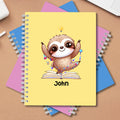 Cuaderno A5 Personalizado con el Nombre del Oso de Dibujos Animados Regalo de Cumpleaños para Niños Estudiantes
