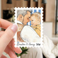 Personalizada Acuarela Foto Raya Sello Diseño Pegatinas con Nombre Uso Diario Cumpleaños Aniversario Regalo para Familia Amigos