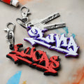 Llavero personalizado con nombre de graffiti impreso en 3D multicolor Regalo de cumpleaños para amigos amantes del graffiti