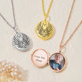 Personalizado Star Angel Wings Foto collar con texto grabado Joyería delicada Día de San Valentín Cumpleaños Aniversario de regalo para las mujeres
