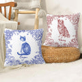 Toile De Jouy Personalizado Diseño Perro Gato Funda Almohada con Nombre Simpatía Sentimental Memorial Regalo para el dueño de la mascota