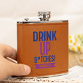 Divertida petaca personalizada de 6 oz con nombre y frase para despedida de soltera Regalo de cumpleaños para mujer