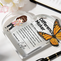 Placa acrílica personalizada con el nombre Difference Maker Cartoon Character Heart Birthday Back to School Teachers' Day Gift for Teacher