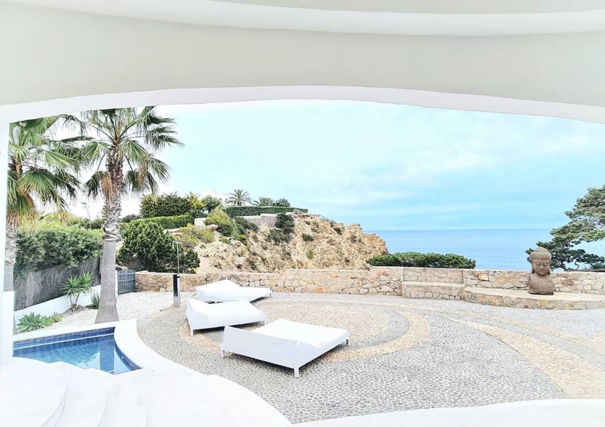 Super Rare 8-Bedroom Luxury Seafront Ibiza Villa with Private Beach, Panoramic Rooftop and Underground DJ Room in Santa Eulalia