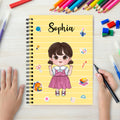 Cuaderno de espiral A5 personalizado con nombre y 120 páginas - Regalo de cumpleaños y vuelta al cole para niños y niñas