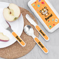 Juego de cubiertos de 3 piezas de acero inoxidable con nombre y estuche de regalo de cumpleaños para niños niñas