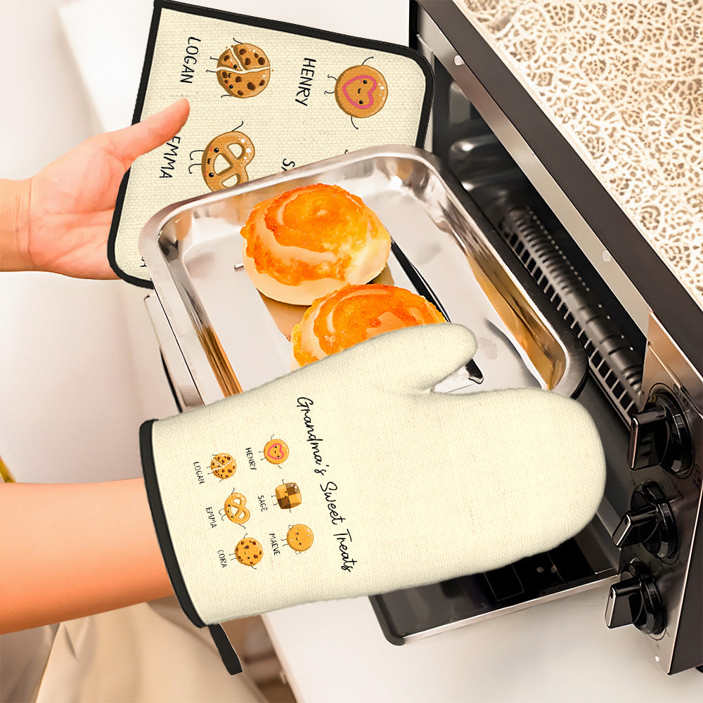 Set de guantes de cocina personalizados con 1-12 nombres Regalo de cumpleaños para el Día de la Madre para los amantes de la cocina