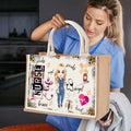Bolsa de yute grande personalizada con personaje médico de dibujos animados Regalo de cumpleaños de graduación para personal médico y de enfermería