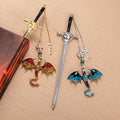 Marcapáginas personalizado con nombre perlas y espada de dragón accesorio de lectura regalo de cumpleaños para lectores y amantes de los libros