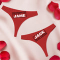 Tanga rojo con nombre, seguro y transpirable, para luna de miel, viajes y San Valentín, regalo para esposa, novia, etc.