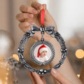 Corona de lazo personalizado Foto Adorno de Navidad Decoración del Árbol Regalo de Navidad para la Familia Amigo