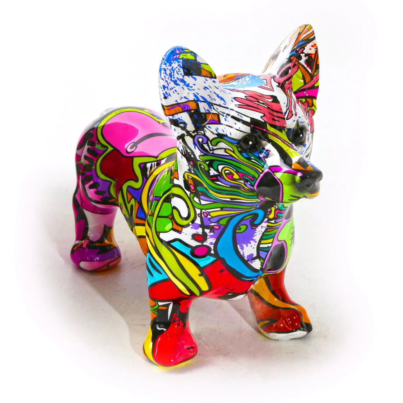 ArtZ® Corgi Graffiti Painted Statue - Abstract
