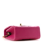 Chanel Lambskin Quilted Mini Trendy CC Clutch With Chain Fuchsia
