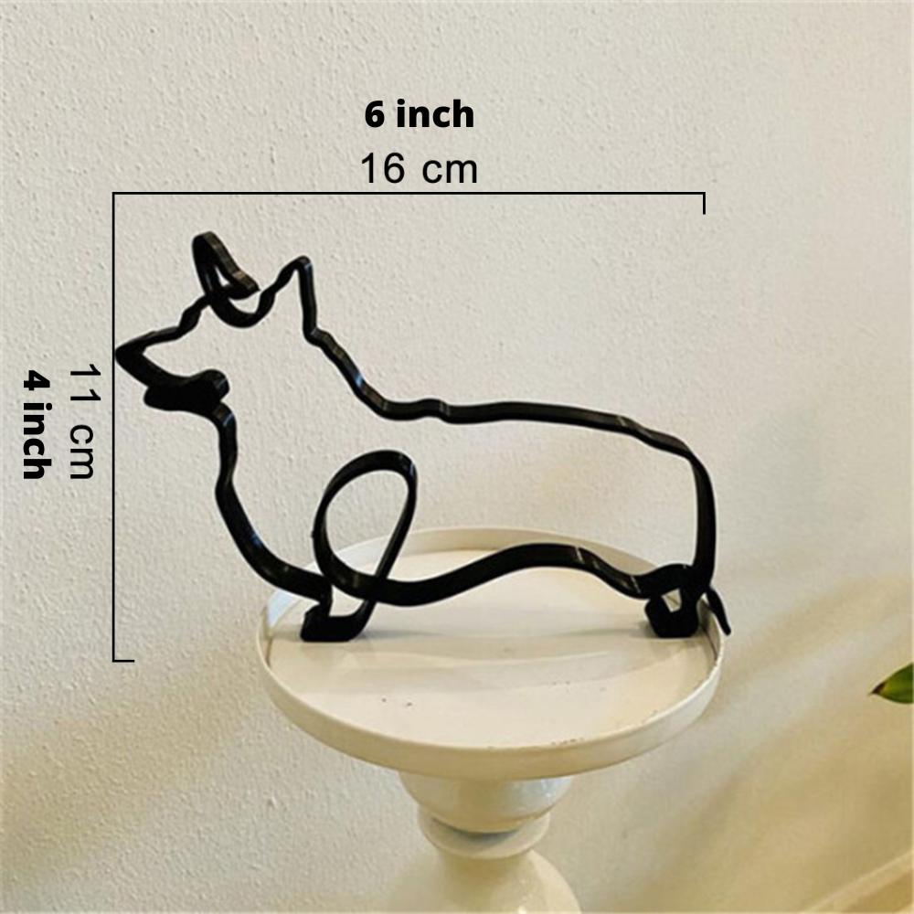 ArtZ® Iron Dog and Cat Sculptures - Corgi
