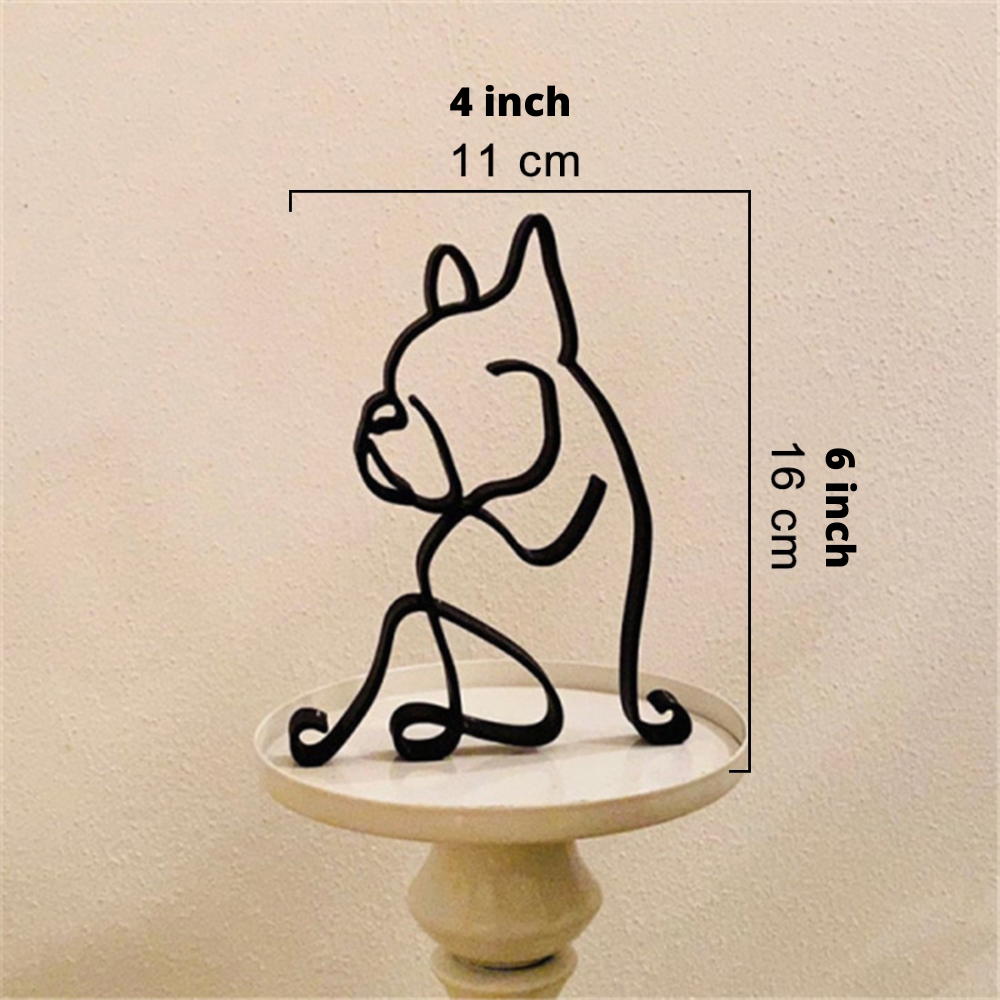 ArtZ® Iron Dog and Cat Sculptures - Bulldog