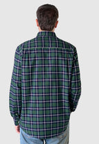 Camisa Hombre Franela Cuadros Algodón Invierno Premium con Bolsillo - Verde 0402_44