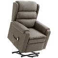 Fabric Heavy Duty Power Lift Recliner with Pockets, Brown