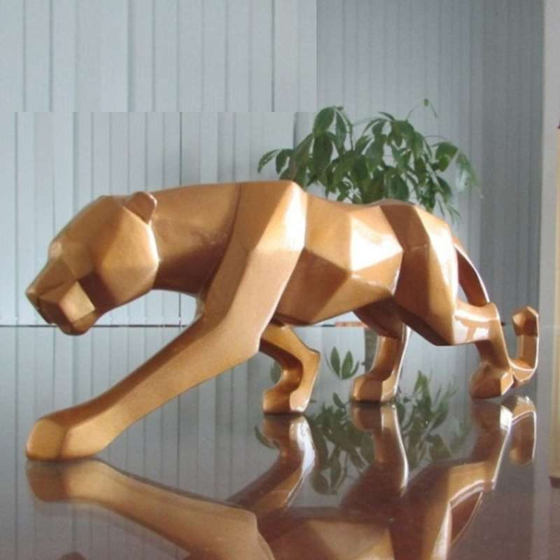 ArtZ® Panther Sculpture - Gold / 17.3 inch by 5.5 inch by 2.9 inch