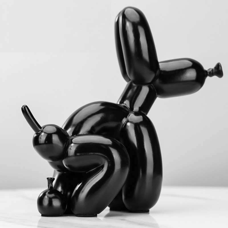 ArtZ® Balloon Dog Doing Business Sculpture - Black