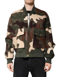 Men's Multicolor Cotton Bomber Full Zip Jacket Goat Lamb Clothing