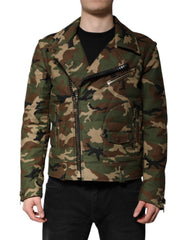 Men's Multicolor Camouflage Nylon Biker Jacket Clothing