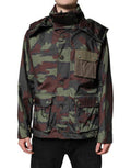 Men's Multicolor Camouflage Button Hooded Jacket Polyester Cotton Clothing