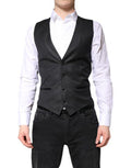 Men's Black Wool Waistcoat Dress Formal Vest Virgin Silk Polyester