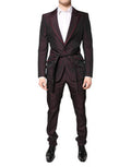 Men's Maroon Single Breasted Formal 2 Piece Suit Polyester Wool Silk