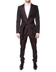Men's Maroon Single Breasted Formal 2 Piece Suit Polyester Wool Silk