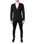 Men's Black Single Breasted Formal Blazer With Vest Viscose Elastane Clothing