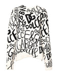 Women's Logo-Print Cashmere Blend Sweater White Viscose Wool