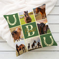 Funda de cojín personalizada con nombre e inicial para el día de la hípica para los amantes de los caballos.