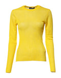 Yellow Polyester Women Pullover Top Sweater