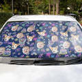 Personalizado Multicolor Fluorescente Patrón 1-3 Cara Fotos Parasol Coche Paraguas Auto Accesorios Viaje Vacaciones Regalo para los propietarios de automóviles Amigos de la Familia