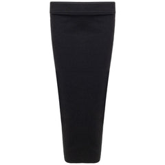 Women's Black Cashmere Midi Skirt