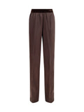 Tom Ford Stretch Silk Satin Trousers — Brown